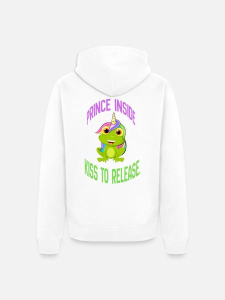 Prince Inside – Kiss to Release - Unisex Premium Organic Zip Hoodie - white