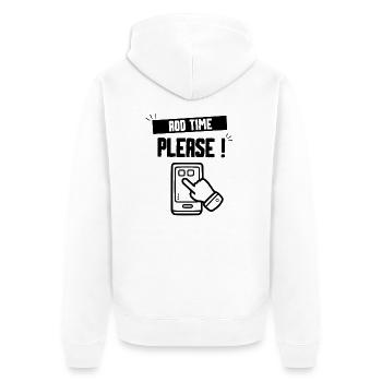 VERLÄNGERN SIE BITTE ZEIT - Unisex Premium Bio Zip Hoodie - Weiß - Hinten - Thijin (182cm)