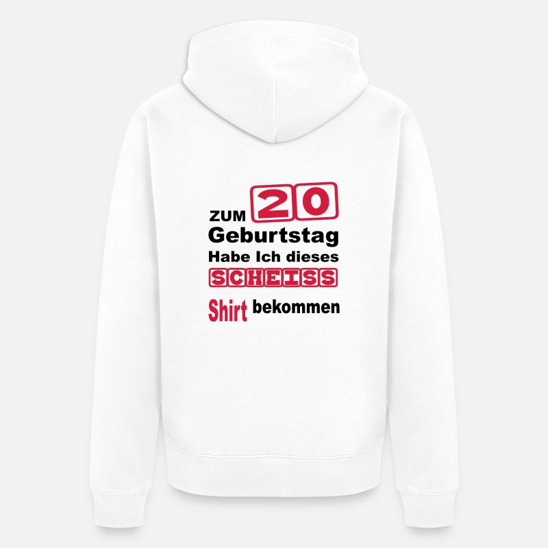 anniversaire 20 - Veste à capuche bio Premium Unisexe - blanc