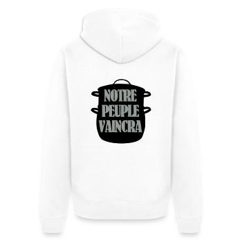 Notre peuple vaincra - Veste à capuche bio Premium Unisexe - blanc - Dos - Thijin (182cm)