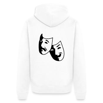 Theater - Maske - Schauspieler - Unisex Premium Bio Zip Hoodie - Weiß - Hinten - Thijin (182cm)