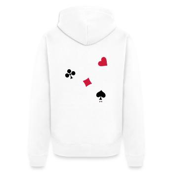 spielkarte - Unisex Premium Bio Zip Hoodie - Weiß - Hinten - Thijin (182cm)