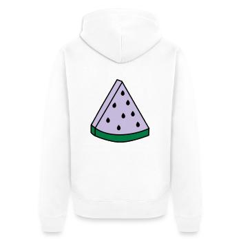 watermelon - Unisex Premium Organic Zip Hoodie - white - Back - Thijin (182cm)