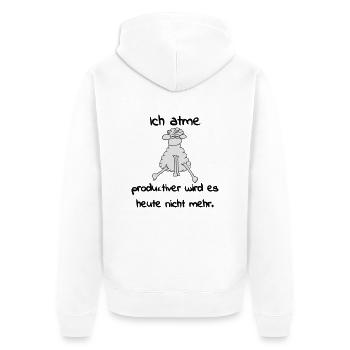Produktives Schaf - Unisex Premium Bio Zip Hoodie - Weiß - Hinten - Thijin (182cm)