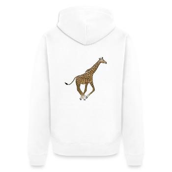 Run giraffe - Unisex Premium Organic Zip Hoodie - white - Back - Thijin (182cm)