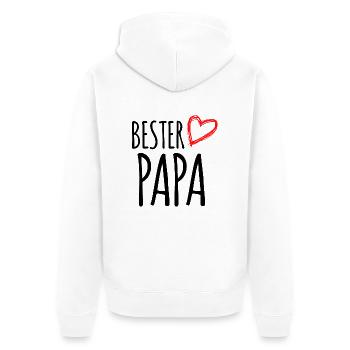 bester Papa - Unisex Premium Bio Zip Hoodie - Weiß - Hinten - Thijin (182cm)
