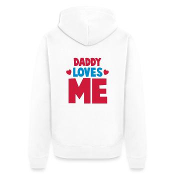 PAPA m'aime! avec mignons petits coeurs d'amour - Veste à capuche bio Premium Unisexe - blanc - Dos - Thijin (182cm)