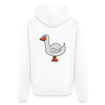 Enten - Unisex Premium Bio Zip Hoodie - Weiß - Hinten - Thijin (182cm)