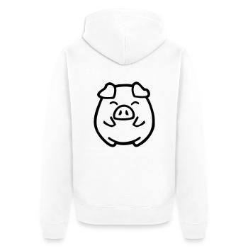 cute pig - Unisex Premium Bio Zip Hoodie - Weiß - Hinten - Thijin (182cm)