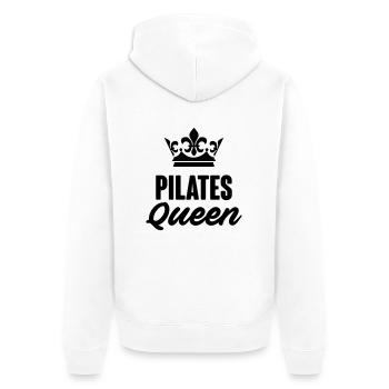 Pilates Queen Crown - Unisex Premium Organic Zip Hoodie - white - Back - Thijin (182cm)
