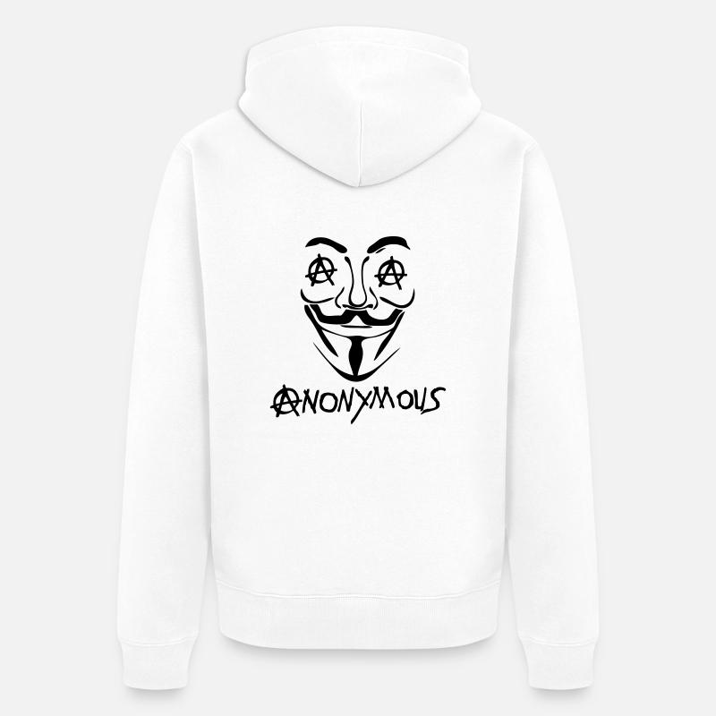 logo anarchy anonymous2 masque mask - Veste à capuche bio Premium Unisexe - blanc