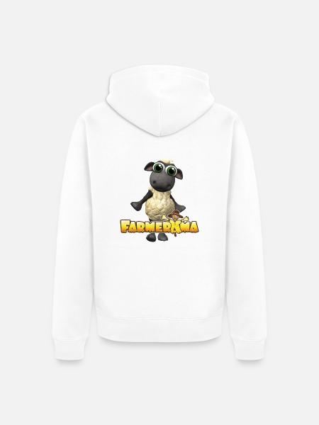 Farmerama Logo mit Schaf - Unisex Premium Bio Zip Hoodie - Weiß