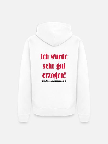 educated - Unisex Premium Organic Zip Hoodie - white