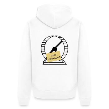 Und Tschüss - Unisex Premium Bio Zip Hoodie - Weiß - Hinten - Thijin (182cm)