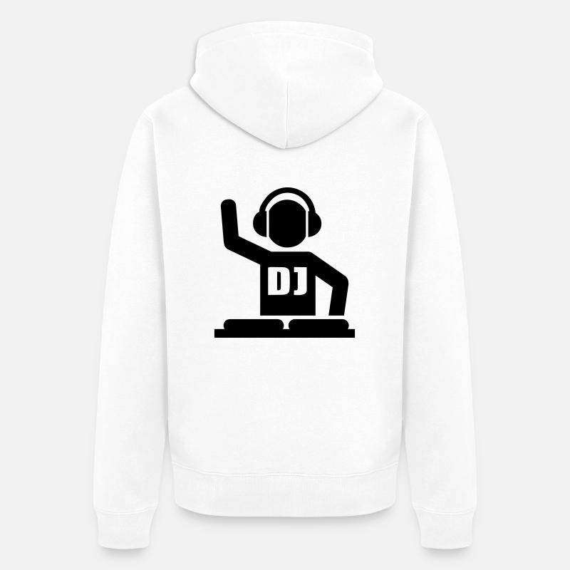 DJ - Veste à capuche bio Premium Unisexe - blanc