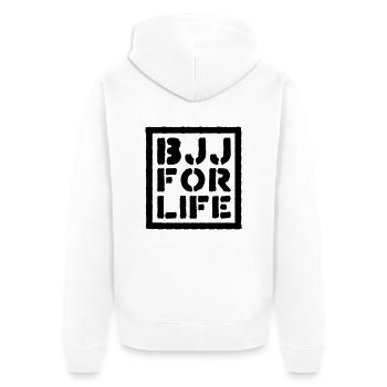 brazilian jiu jitsu bjj for life 02 - Veste à capuche bio Premium Unisexe - blanc - Dos - Thijin (182cm)