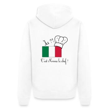 Ici ?! C'est Nonna le chef ! - Veste à capuche bio Premium Unisexe - blanc - Dos - Thijin (182cm)