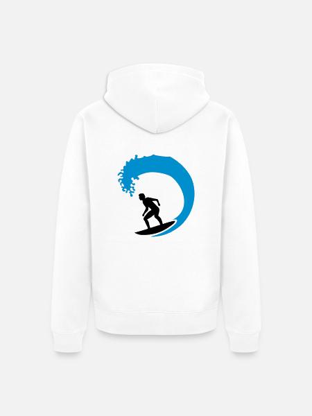 Surfing - Unisex Premium Organic Zip Hoodie - white