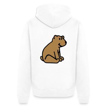 Teddy - Unisex Premium Organic Zip Hoodie - white - Back - Thijin (182cm)