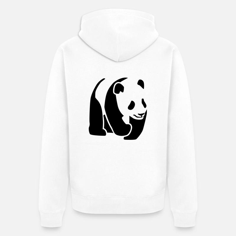 Panda - Unisex Premium Bio Zip Hoodie - Weiß