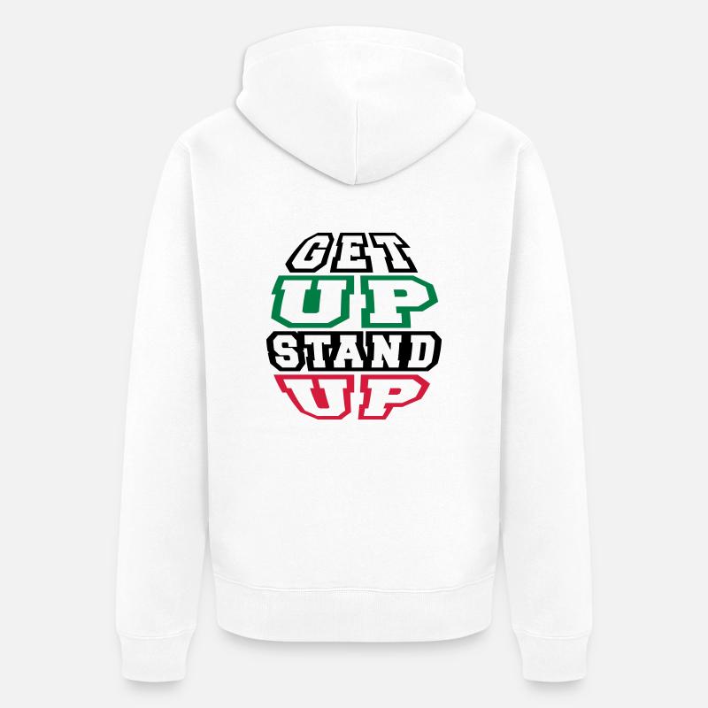 get up stand up - Veste à capuche bio Premium Unisexe - blanc