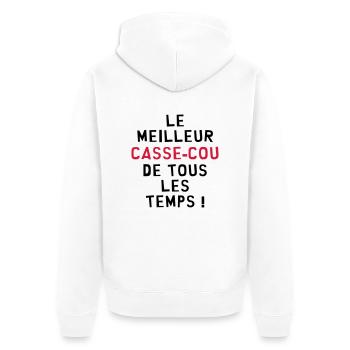 Casse-cou / Casse cou / Sport / Freestyle / Risque - Veste à capuche bio Premium Unisexe - blanc - Dos - Thijin (182cm)