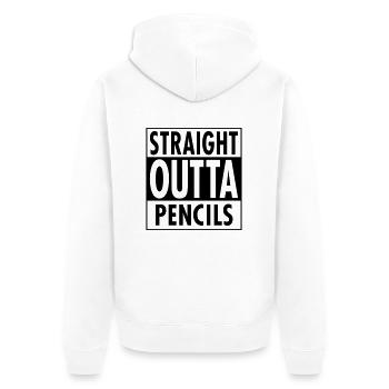 Straight Outta Pencils - Veste à capuche bio Premium Unisexe - blanc - Dos - Thijin (182cm)