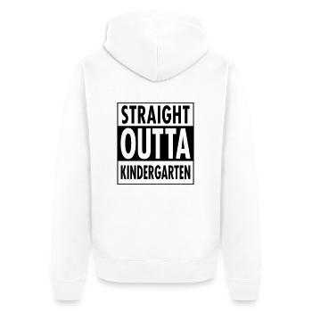 Straight Outta Kindergarten - Unisex Premium Organic Zip Hoodie - white - Back - Thijin (182cm)