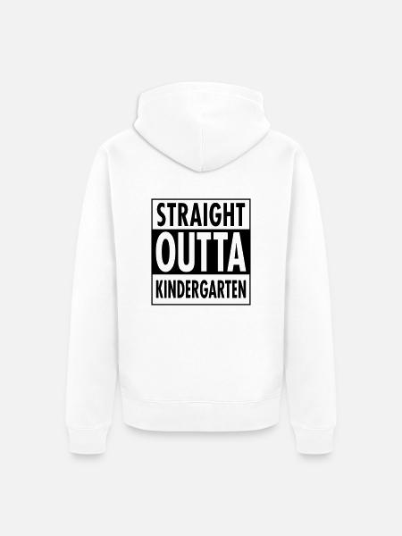 Straight Outta Kindergarten - Unisex Premium Bio Zip Hoodie - Weiß