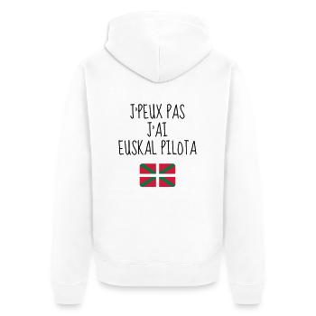 Pelote Basque Euskal Pilota Baskische Pelota - Unisex Premium Organic Zip Hoodie - white - Back - Thijin (182cm)