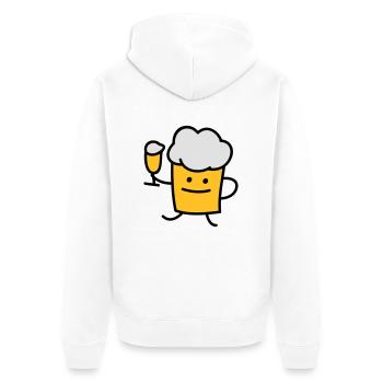 Beer with beer - Veste à capuche bio Premium Unisexe - blanc - Dos - Thijin (182cm)