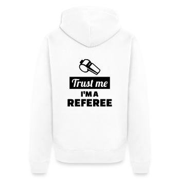 Schiedsrichter - Unisex Premium Bio Zip Hoodie - Weiß - Hinten - Thijin (182cm)