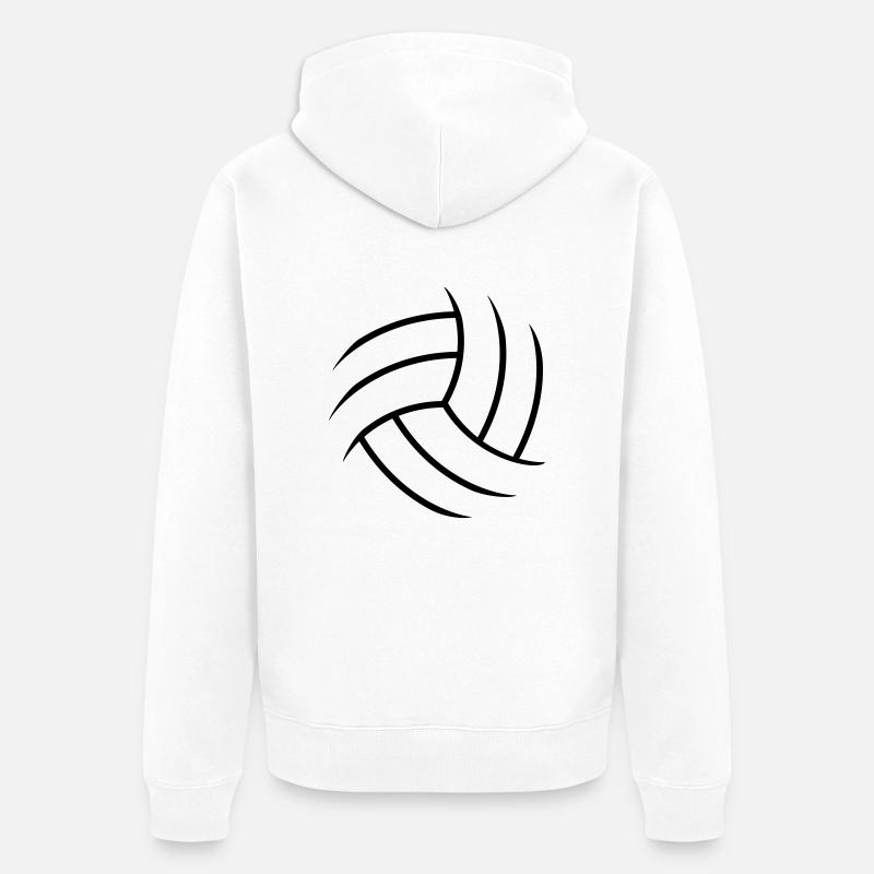 modèle cool volley-ball rond cercle balle jouer cl - Veste à capuche bio Premium Unisexe - blanc