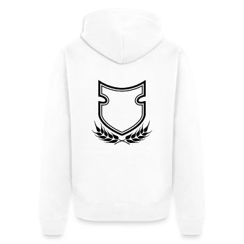 lorbeer kranz schild wappen emblem rahmen banner d - Unisex Premium Bio Zip Hoodie - Weiß - Hinten - Thijin (182cm)