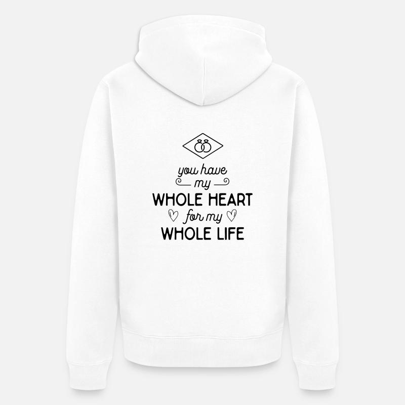 Déclaration d'amour - Veste à capuche bio Premium Unisexe - blanc