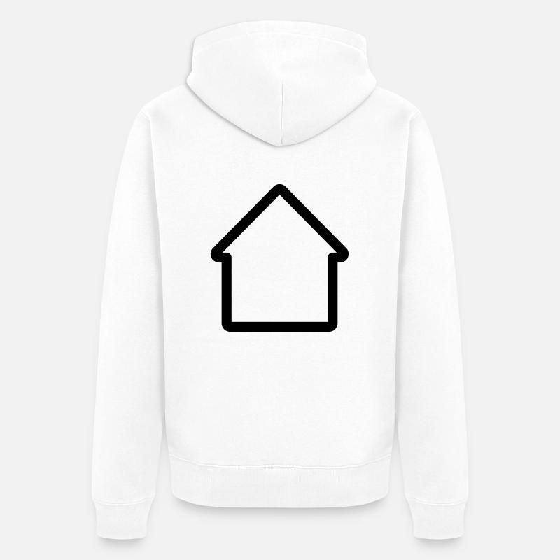 Symbole d’icône de maison/maison - Veste à capuche bio Premium Unisexe - blanc