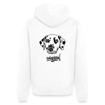 DALMATAINwhitehead text - Veste à capuche bio Premium Unisexe - blanc - Dos - Thijin (182cm)