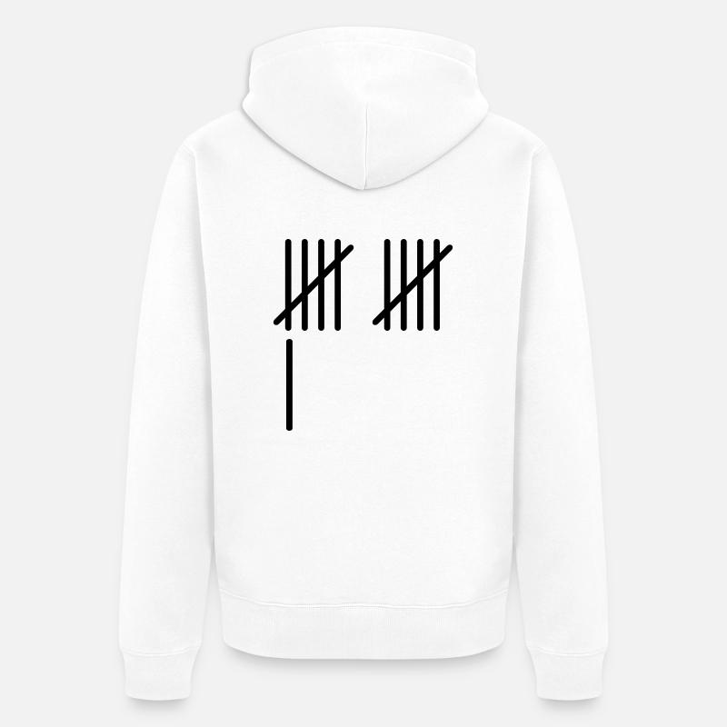 11 Stripes - Unisex Premium Bio Zip Hoodie - Weiß