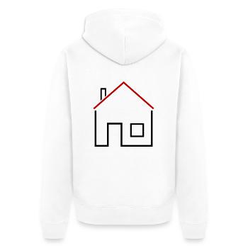 Haus - Unisex Premium Bio Zip Hoodie - Weiß - Hinten - Thijin (182cm)