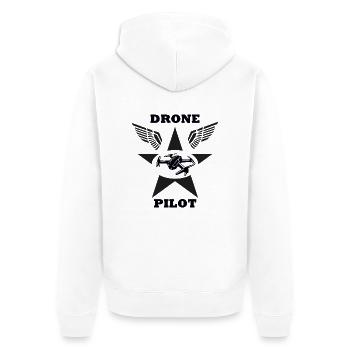 Drone Pilot Drohnen Chemise - Veste à capuche bio Premium Unisexe - blanc - Dos - Thijin (182cm)