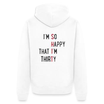 30th birthday - Unisex Premium Organic Zip Hoodie - white - Back - Thijin (182cm)