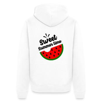Sweet Summer Time Design - Unisex Premium Bio Zip Hoodie - Weiß - Hinten - Thijin (182cm)