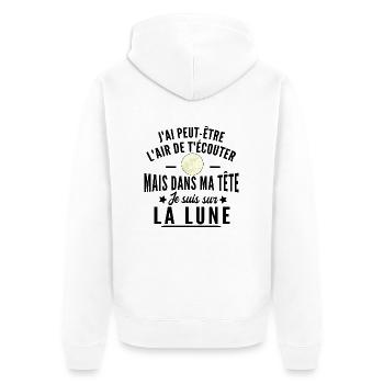 je suis sur la lune - Veste à capuche bio Premium Unisexe - blanc - Dos - Thijin (182cm)