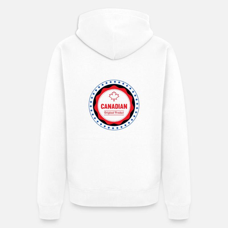 Canada, feuille d’érable. - Veste à capuche bio Premium Unisexe - blanc