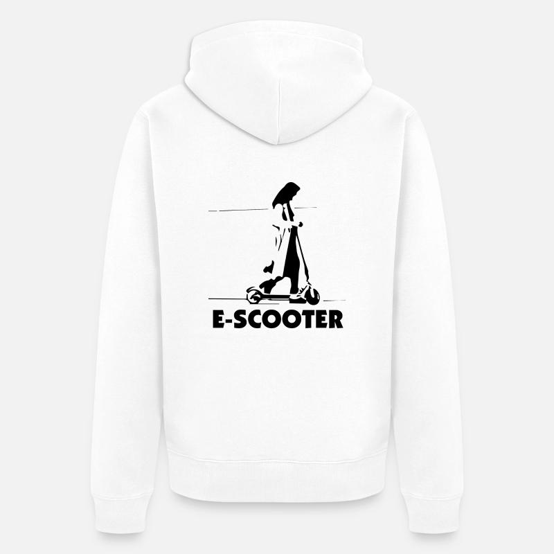 E-Scooter E-Roller Scooter - Veste à capuche bio Premium Unisexe - blanc