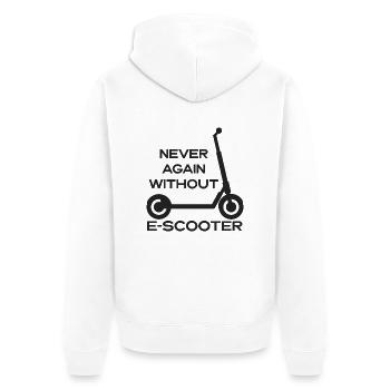 E-Scooter Roller Scooter - Unisex Premium Bio Zip Hoodie - Weiß - Hinten - Thijin (182cm)