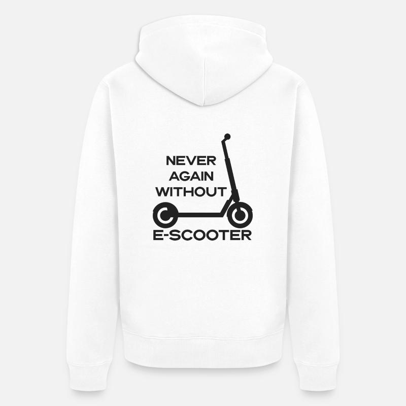 E-Scooter Roller Scooter - Unisex Premium Bio Zip Hoodie - Weiß