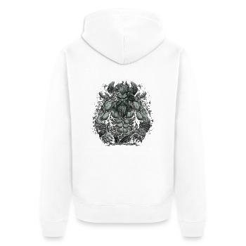 Scandinavie nordique rétro viking mythologie mystique - Veste à capuche bio Premium Unisexe - blanc - Dos - Thijin (182cm)