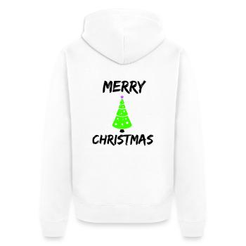 merry christmas - Unisex Premium Bio Zip Hoodie - Weiß - Hinten - Thijin (182cm)