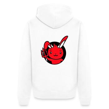 Bunny Devil Démon Mal Satan Enfer Trident Costume - Veste à capuche bio Premium Unisexe - blanc - Dos - Thijin (182cm)
